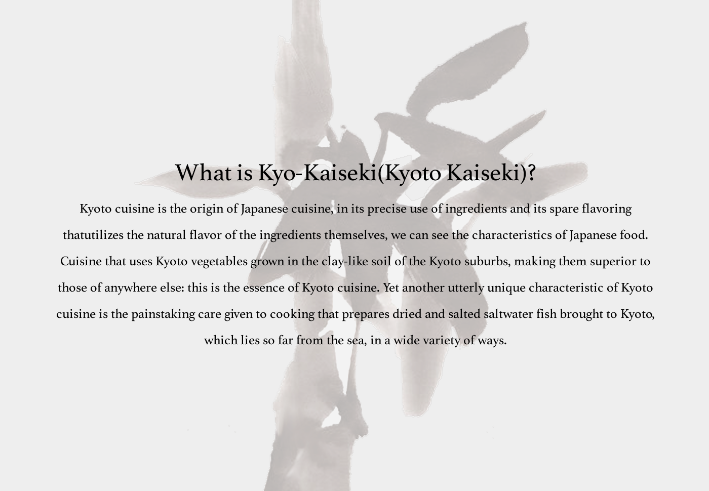 What is Kyo-Kaiseki(Kyoto Kaiseki)?